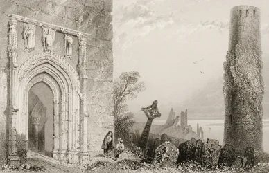 Entrada a un templo, Clonmacnois, Condado de Offaly, Irlanda, de 