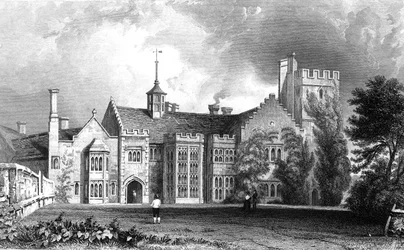 Horeham Hall, cerca de Thaxted, Essex, grabado por John Carr Armytage, 1831