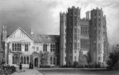 Torre Layer Marney, Essex, grabado por Henry Wallis, 1832