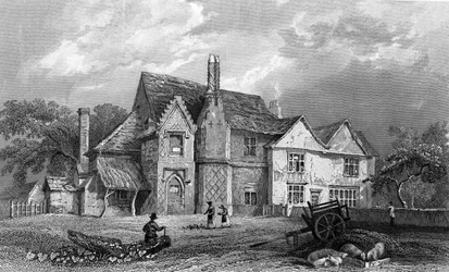 Little Warley Hall, Essex, grabado por Henry Adlard, 1833 (grabado)
