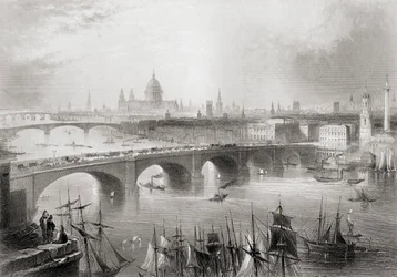 Londres, puentes de Southwark y Blackfriars sobre el río Támesis, Londres, Inglaterra, de 