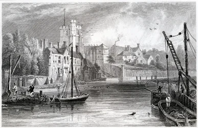 Maidstone desde el agua, Kent, 1832
