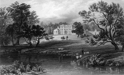 Mistley Hall, Essex, grabado por John Carr Armytage, 1832