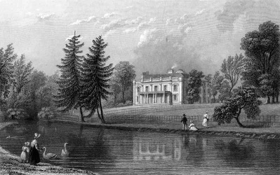 Moor Hall, cerca de Harlow, Essex, grabado por John Rogers, 1833