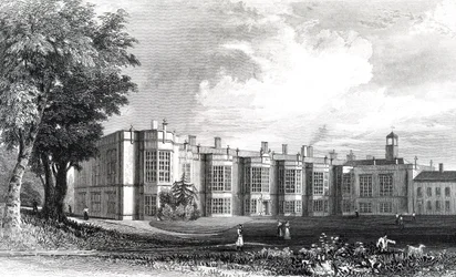 New Hall, cerca de Chelmsford, Essex, grabado por William Watkins, c.1832