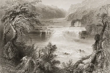 Salto del salmón en Leixlip, Condado de Kildare, de 