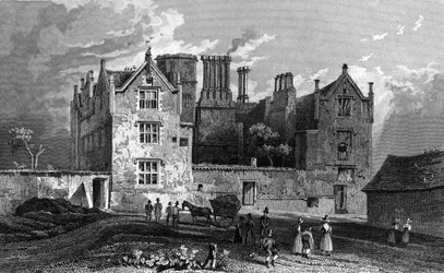 Vista sur de Eastbury House, cerca de Barking, grabado por William Watkins, 1833