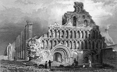 Priorato de San Botolph, Colchester, Essex, grabado por Samuel Lacey, 1832