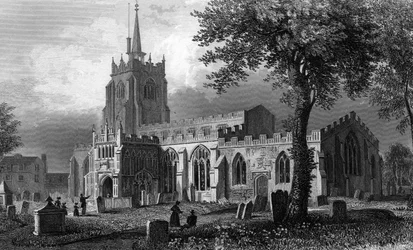 Iglesia de Santa María, Chelmsford, grabado por William Watkins, 1832