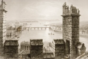 El río Shannon y Limerick desde la Torre de la Catedral, Condado de Limerick, de 
