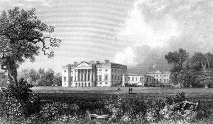 Thorndon Hall, Essex, grabado por Henry Adland, 1831