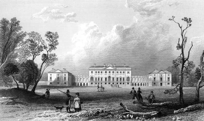 Thorndon Hall, Essex, grabado por Henry Adland, 1832