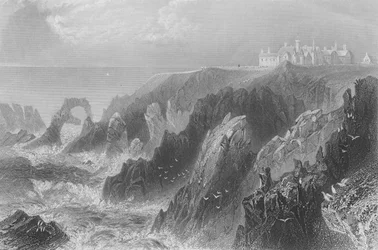 Vista del castillo de Slaines, cerca de Peterhead