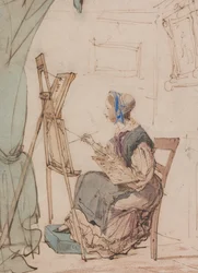 Retrato de una chica dibujando