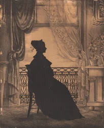 Retrato de una mujer ante una ventana, antes de 1860