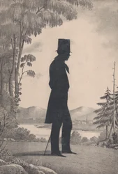 Silueta de Edward Worth de Saco, Maine