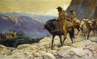 Cazadores y mulas de carga