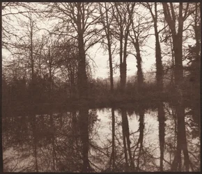 Árboles de invierno reflejados en un estanque, 1841-42