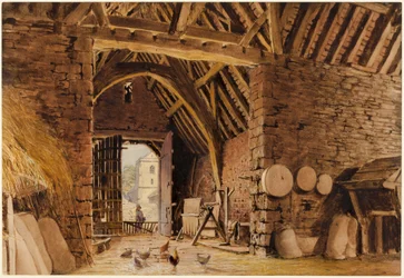 Interior de un granero