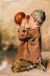 Un niño bebiendo