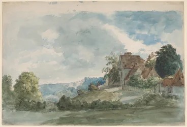 Cabañas en un extenso paisaje