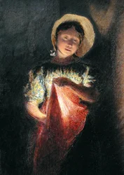 Niña a la luz de las velas