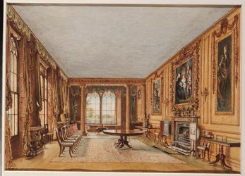 El Comedor de Invierno del Conde de Essex en Cassiobury, 1821