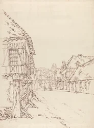 Vista de una calle de una ciudad francesa