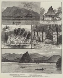 Bocetos en las Islas Carolinas, disputadas entre Alemania y España