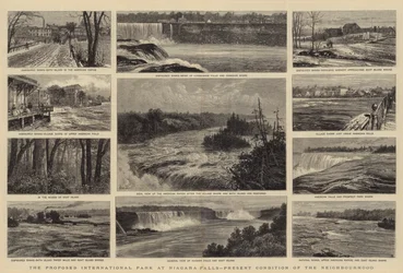 El parque internacional propuesto en las Cataratas del Niágara, condición actual del vecindario