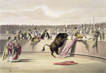 El toro saltando las barreras, 1865
