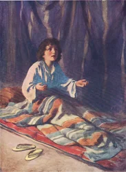 El niño Samuel, de El Libro de Imágenes de la Biblia publicado por Thomas Nelson, c.1950