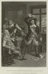 El Gobernador Stuyvesant destruyendo la citación para rendir Nueva York, 1664
