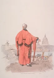 Concejal en traje cívico mirando hacia la Catedral de San Pablo, Londres