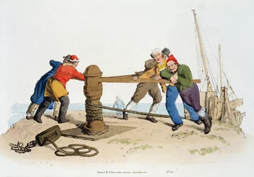 Pescadores en un cabrestante, de 