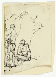 Dos hombres con niño