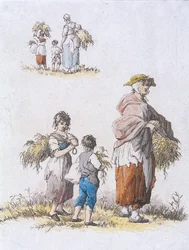 Mujeres y niños espigando, Personajes provinciales