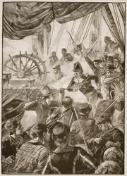 Unos treinta de la tripulación hicieron una pequeña muestra de resistencia, ilustración de 