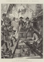 Conmemoración de la Batalla de Trafalgar, HMS Victory el 21 de octubre de 1805, en Trafalgar