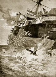 El HMS Victoria volcando, 22 de junio de 1893