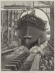 Lanzamiento del HMS Rodney en Chatham