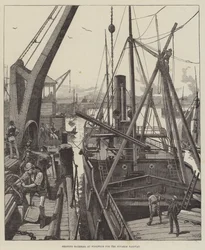 Material de envío en Woolwich para el Ferrocarril de Souakim
