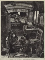 Bocetos de la vida gitana, interior de una caravana cerca de Latimer-Road, Notting-Hill