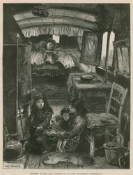Bocetos de la vida gitana; Interior de una caravana cerca de Latimer Road, Notting Hill