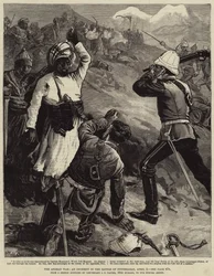 La Guerra Afgana, un Incidente en la Batalla de Futtehabad, 2 de Abril
