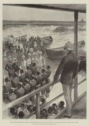 La Expedición Ashanti, desembarco del Contraalmirante Rawson, y su Recepción por Sir Francis Scott, en el Castillo de Cape Coast