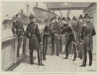 El escuadrón francés en Spithead, el almirante Lord Clanwilliam y el almirante Gervais se reúnen a bordo del Fire Queen