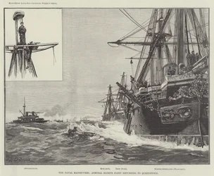 Las maniobras navales, la flota del almirante Baird regresando a Queenstown