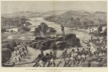 La Expedición del Nilo, el Vapor Nassif-Kheir pasando la Primera Puerta de la Segunda Catarata