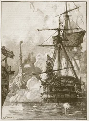 El ataque ruso a Sinope, ilustración de 